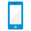 Pictograma de telefono celular color azul.